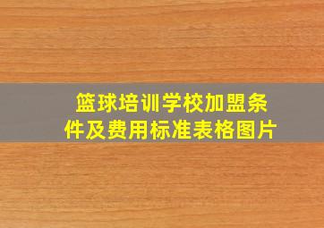 篮球培训学校加盟条件及费用标准表格图片