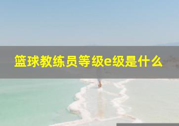 篮球教练员等级e级是什么