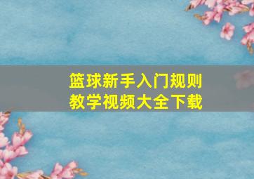 篮球新手入门规则教学视频大全下载