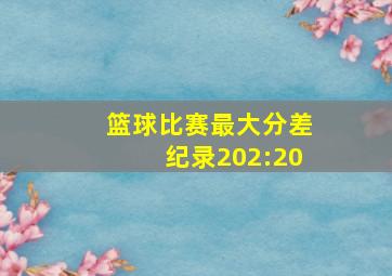 篮球比赛最大分差纪录202:20