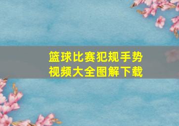 篮球比赛犯规手势视频大全图解下载