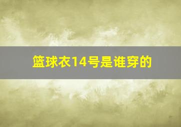 篮球衣14号是谁穿的