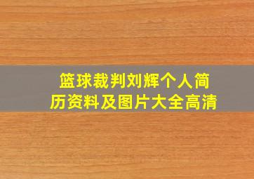 篮球裁判刘辉个人简历资料及图片大全高清