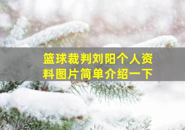 篮球裁判刘阳个人资料图片简单介绍一下