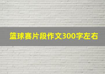 篮球赛片段作文300字左右