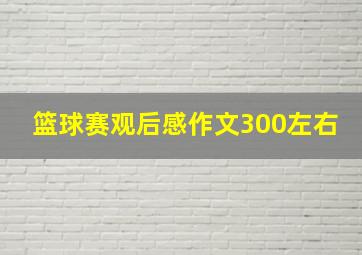 篮球赛观后感作文300左右