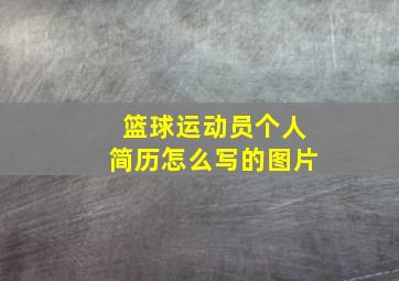 篮球运动员个人简历怎么写的图片