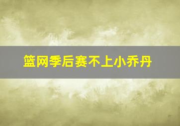 篮网季后赛不上小乔丹