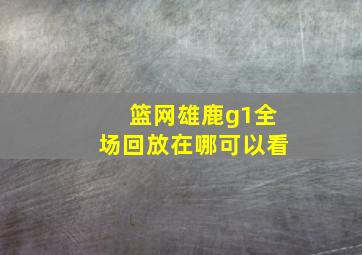 篮网雄鹿g1全场回放在哪可以看