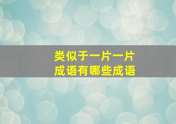 类似于一片一片成语有哪些成语