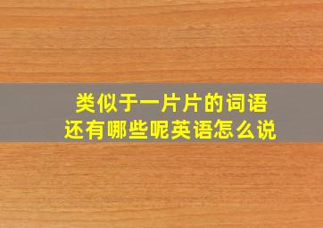 类似于一片片的词语还有哪些呢英语怎么说