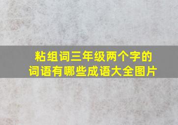 粘组词三年级两个字的词语有哪些成语大全图片