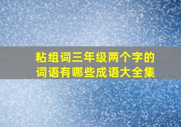 粘组词三年级两个字的词语有哪些成语大全集