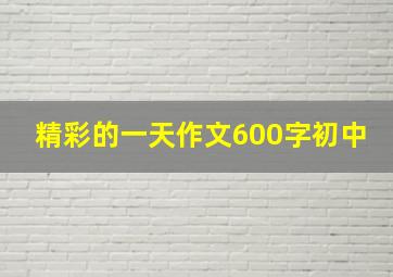 精彩的一天作文600字初中