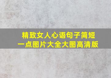 精致女人心语句子简短一点图片大全大图高清版