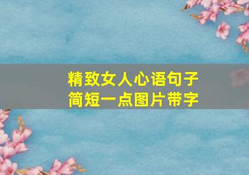 精致女人心语句子简短一点图片带字