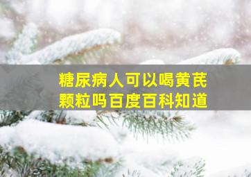 糖尿病人可以喝黄芪颗粒吗百度百科知道