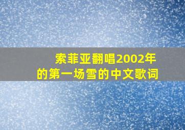 索菲亚翻唱2002年的第一场雪的中文歌词