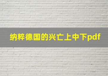 纳粹德国的兴亡上中下pdf