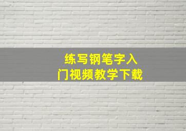 练写钢笔字入门视频教学下载