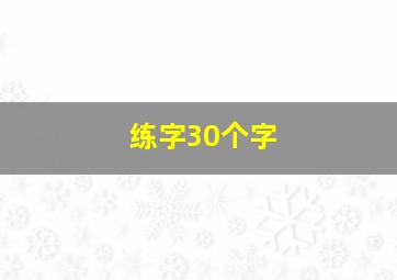 练字30个字