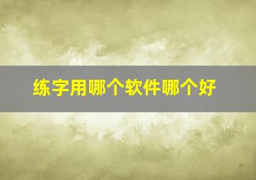 练字用哪个软件哪个好