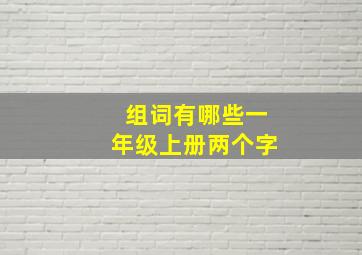 组词有哪些一年级上册两个字