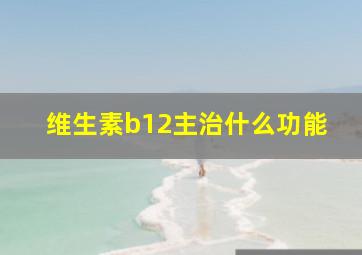 维生素b12主治什么功能