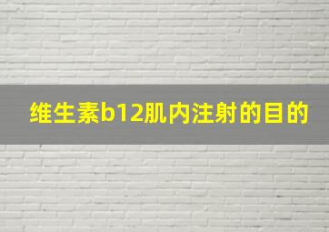 维生素b12肌内注射的目的