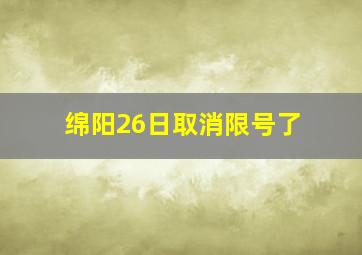 绵阳26日取消限号了