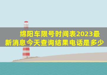 绵阳车限号时间表2023最新消息今天查询结果电话是多少