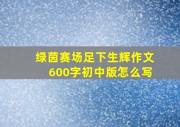 绿茵赛场足下生辉作文600字初中版怎么写