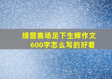 绿茵赛场足下生辉作文600字怎么写的好看