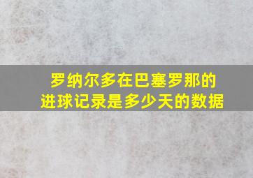 罗纳尔多在巴塞罗那的进球记录是多少天的数据