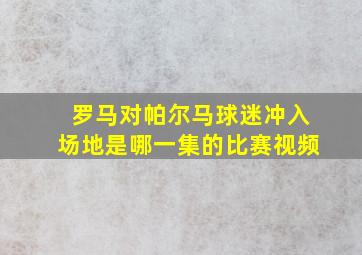 罗马对帕尔马球迷冲入场地是哪一集的比赛视频