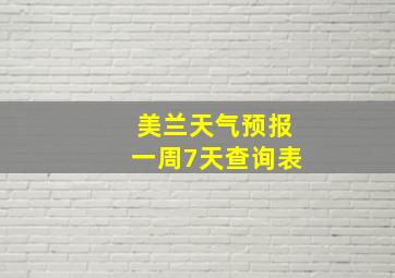 美兰天气预报一周7天查询表