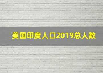 美国印度人口2019总人数