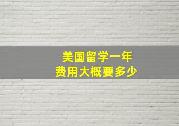 美国留学一年费用大概要多少