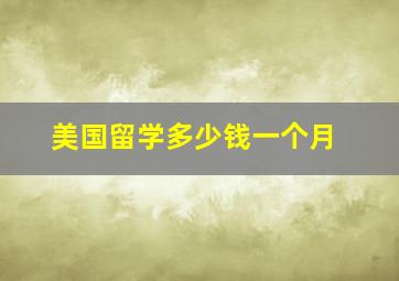 美国留学多少钱一个月