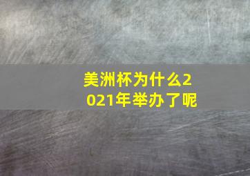 美洲杯为什么2021年举办了呢