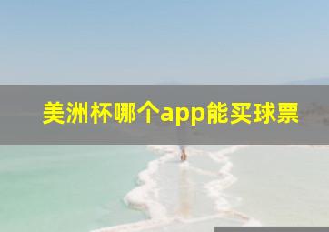 美洲杯哪个app能买球票