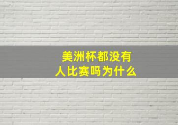 美洲杯都没有人比赛吗为什么