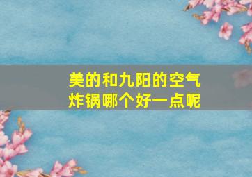 美的和九阳的空气炸锅哪个好一点呢