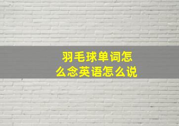 羽毛球单词怎么念英语怎么说