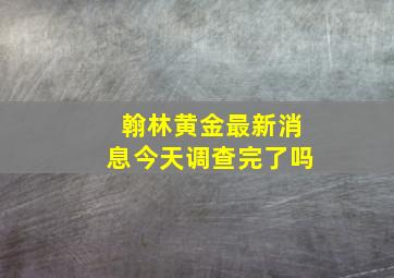 翰林黄金最新消息今天调查完了吗