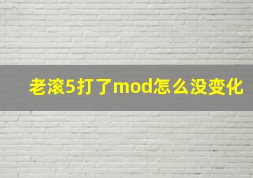 老滚5打了mod怎么没变化