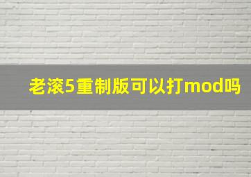 老滚5重制版可以打mod吗