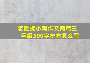 老鹰捉小鸡作文两篇三年级300字左右怎么写