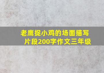 老鹰捉小鸡的场面描写片段200字作文三年级