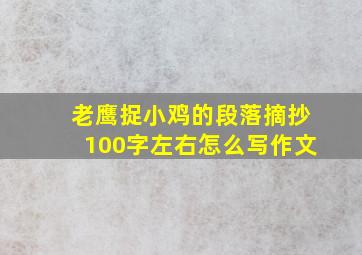 老鹰捉小鸡的段落摘抄100字左右怎么写作文